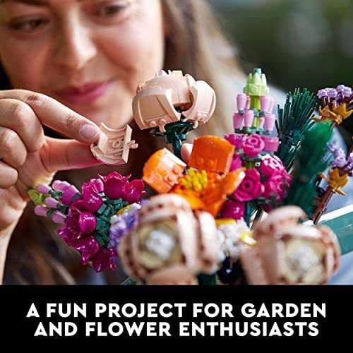LEGO 10280 Flower Bouquet, Artificial Flowers, Set for Adults, Decorative Home Accessories, Idea, Botanical Collection W/voucher