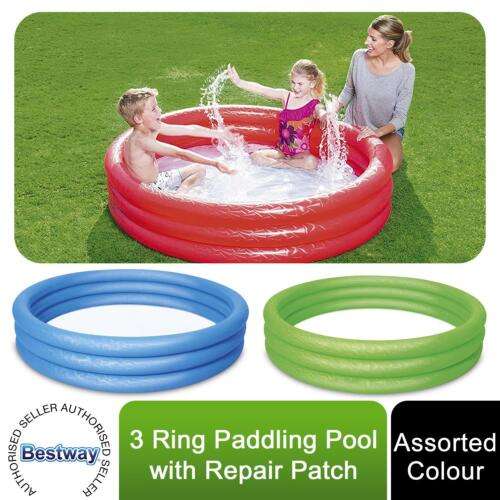 Kids Paddling Pool 3 Ring 152x30cm with Repair Patch sold by doodle toys (UK Mainland)