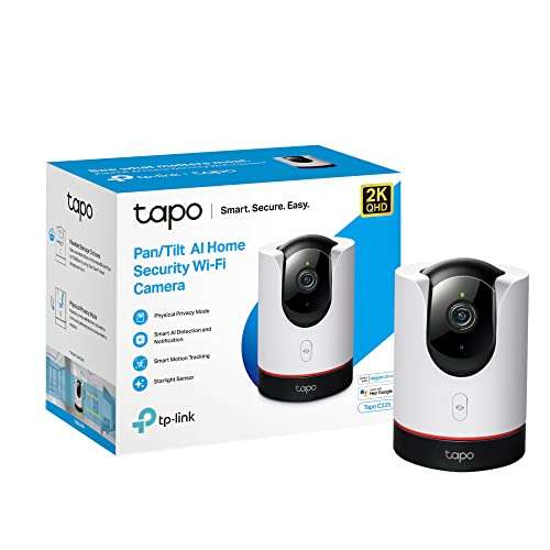 TP-Link Tapo 2K QHD Pan/Tilt Security Camera, AI Detection, Privacy Protection, Starlight Sensor, 2-way Audio, 4MP - £39.99 @ Amazon