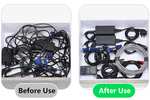 Oksdown Cable Tie Reusable Black 50 Pack Straps Adjustable Releasable Extension Hook & Loop Tidy Wraps - Sold by Oksdown (LongTian)-UK / FBA