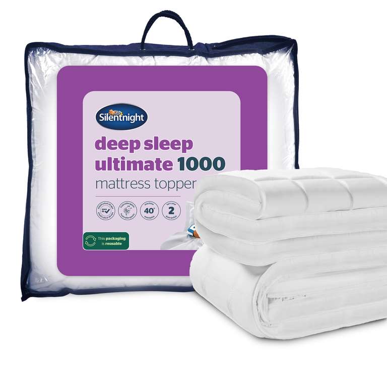 Silentnight Ultimate Deep Sleep Mattress Topper 10cm Thick - All Sizes sold by Branded Bedding