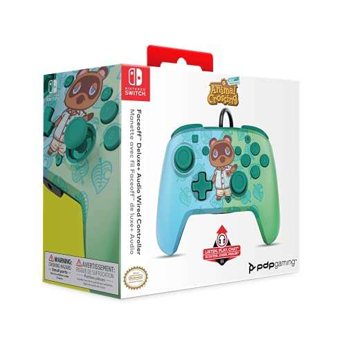 PDP Nintendo Switch Faceoff Deluxe+ Audio Wired Controller Animal Crossing - 2 Year Warranty - £15.99 @ Amazon