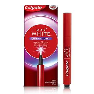 Colgate Max White Overnight Teeth Whitening Pen 2.5ml, Enamel Safe Whitening Pen for Discolouration (1x2.5ml) - £10 @ Amazon