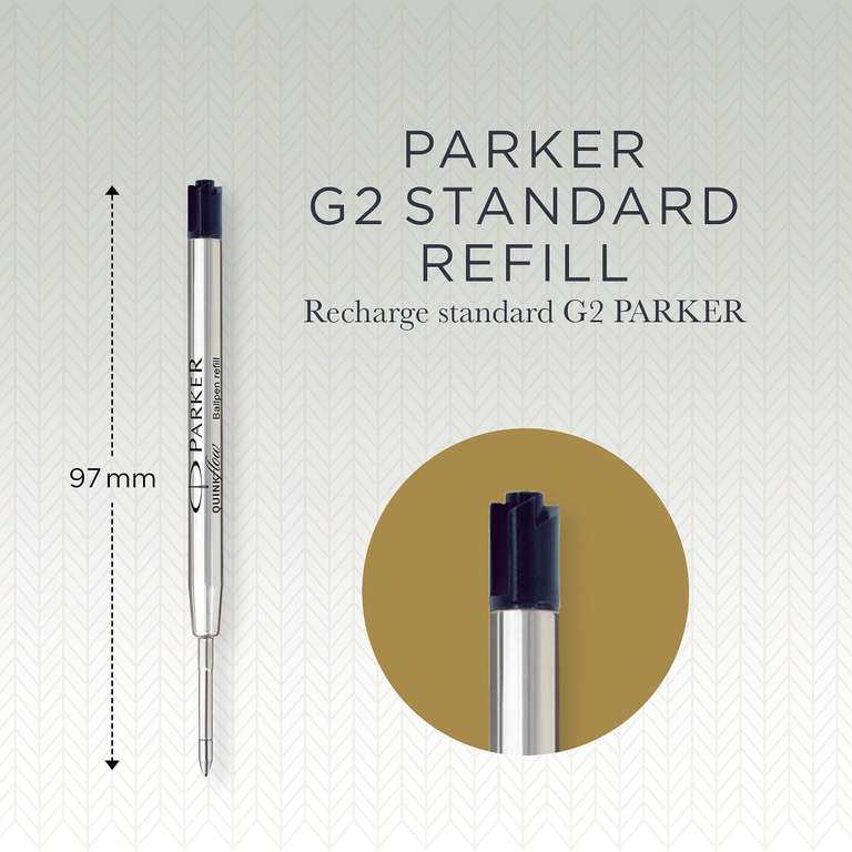 Parker Ballpoint Pen Refills, Medium Point, Black QUINKflow Ink, 3 Count
