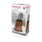 Morphy Richards 974819 Accents 5 Piece Knife Block with High Grade Polished Stainless Steel Blades, Copper Knife Block