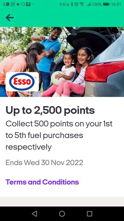Up to 2500 Nectar points at Esso (Selected Accounts) via App @ Nectar