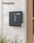 SONGMICS Post Box, Wall Mounted Letterbox, 10 x 30.8 x 33.8 cm, Anthracite Grey Sold by Songmics FBA