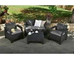 Keter GF06784 Corfu Outdoor 4 Seater Rattan Sofa Furniture Set with Accent Table - Graphite with Cream/Mushroom Cushions £198.5 @ Amazon