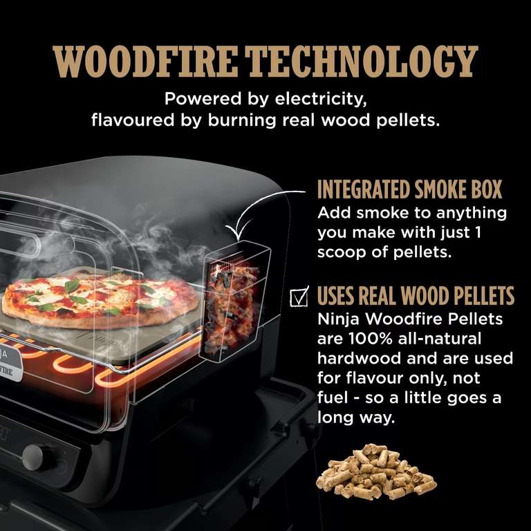 Ninja Woodfire Outdoor Pizza Oven & Smoker, Pizza Peel & Cover OO101UKQ