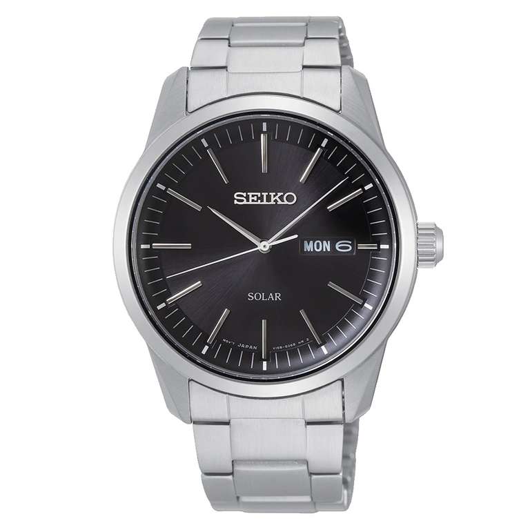 Seiko Solar Classic Dress Men's Stainless Steel Bracelet Watch, Sapphire Crystal - W/Code