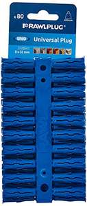 Rawlplug Uno Universal Contract Wallplug 8 mm Blue | Rawl Plugs for Plasterboard, Masonry, Brick, Concrete £2.08 @ Amazon