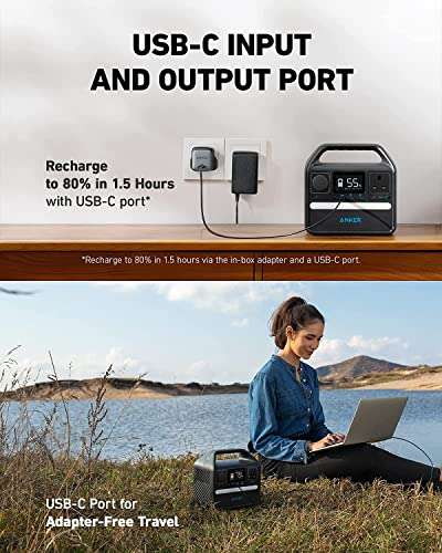 Anker Portable Power Station 256Wh, 521 Portable Generator, 200W 5-Port Outdoor Generator - Sold & Dispatched By Anker Direct