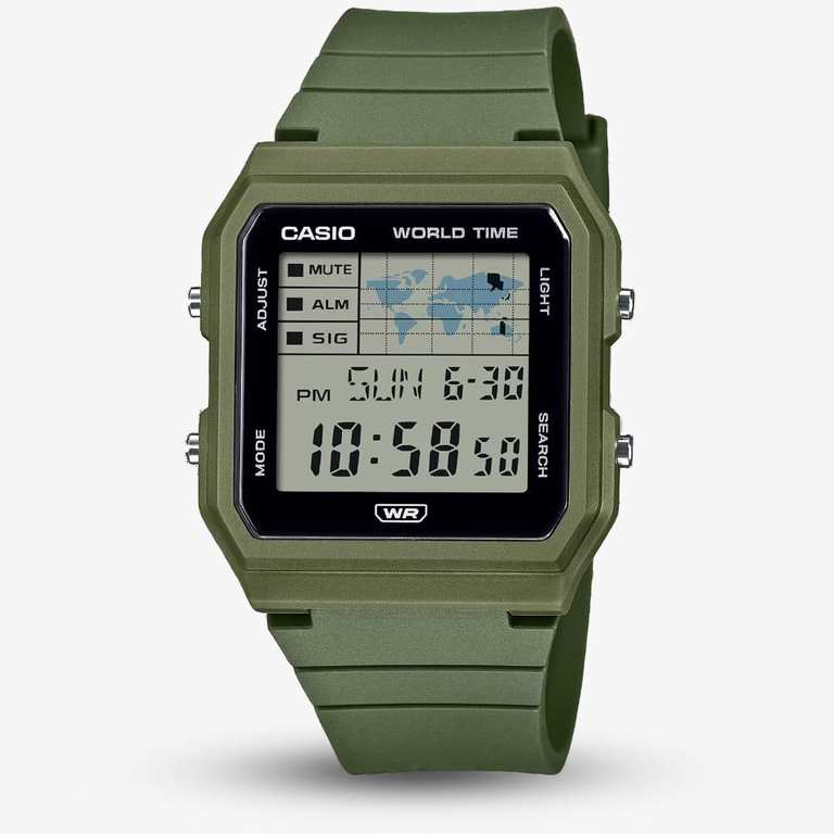 Casio Men’s Collection Digital Watch with World Time, LED light, available in Green Black/Blue/White, Series LF-30W, with code