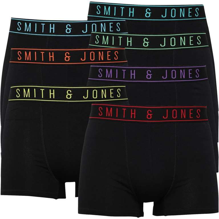 Smith And Jones Mens Drumac Seven Pack Boxers Black