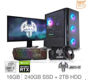 AWD-IT Hero 6 intel i5-10400F RTX 3060 16GB 240GB SSD 2TB HDD 24" Monitor Bundle Gaming PC £769.99 (Members Only) At Checkout @ costco