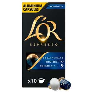 L'OR Ristretto Decaf Coffee Pods x10 Intensity 9 10 per pack