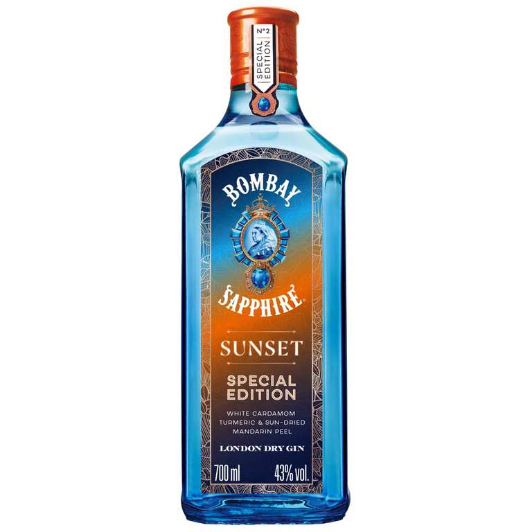 Bombay Sapphire Sunset London Dry Gin, Special Edition, 43% ABV, 70cl - Prime Exclusive - Max S&S £13.15