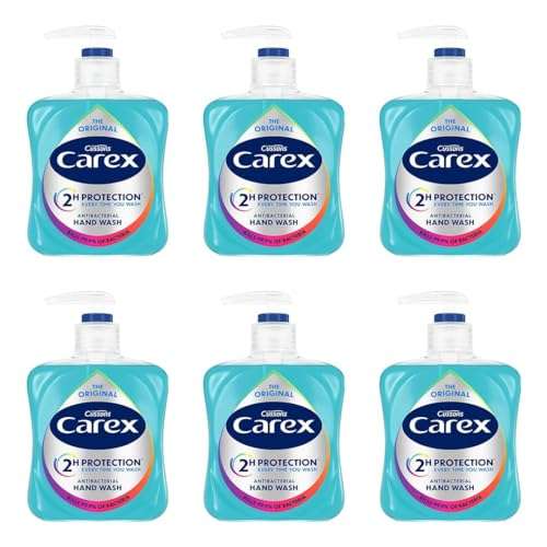 Carex Original Antibacterial Hand Wash, Clean & Protect Hands, Pack of 6x250ml (£5.42/£4.85 on S&S)