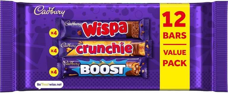 Cadbury Mixed Chocolate Bar Value Pack, 4 x Wispa, 4 x Crunchie & 4 x Boost Bar 347.2g (£3.79 / £3.39 S&S)