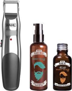 Wahl Beard Trimmer Gift Set, Beard Trimmer for Men, Beard Oil, Beard Wash, Facial Hair Shampoo - £17.50 @ Amazon
