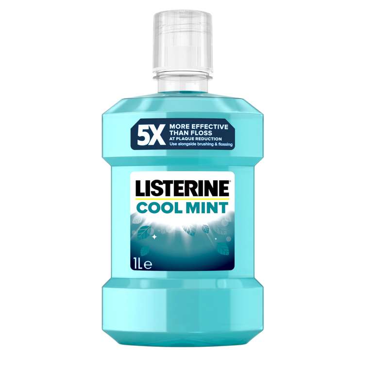 1 litre Listerine Essentials Cool Mint Mouthwash (£3.64 S&S / £3.43 S&S + Voucher)