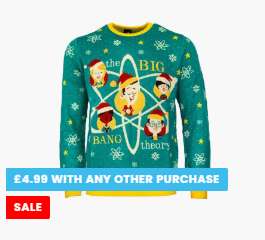 The Big Bang Theory / The Suicide Squad Christmas Jumpers £4.99 Each with Any Other Purchase eg 99p face mask
