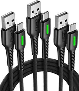 INIU Type C [3Pack/0.5+1+3m] 3.1A Fast Charging QC 3.0, Phone Charger USB-C Cable - (with voucher + code) - Sold by Topstar Getihu FBA