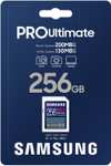 Samsung PRO Ultimate SD card 256GB ( upto 130MB/s write / 200MB/s read speeds / 10 year warranty / upto 10000 cycles )