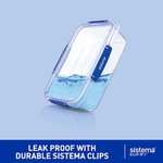 3x Sistema KLIP IT PLUS Food Storage Containers with Lids 1L Leak-Proof, Stackable & Airtight