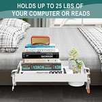 SPACEKEEPER Folding Bedside Shelf with Cupholder, Clip-On Bedside Table with voucher sold by LUBO
