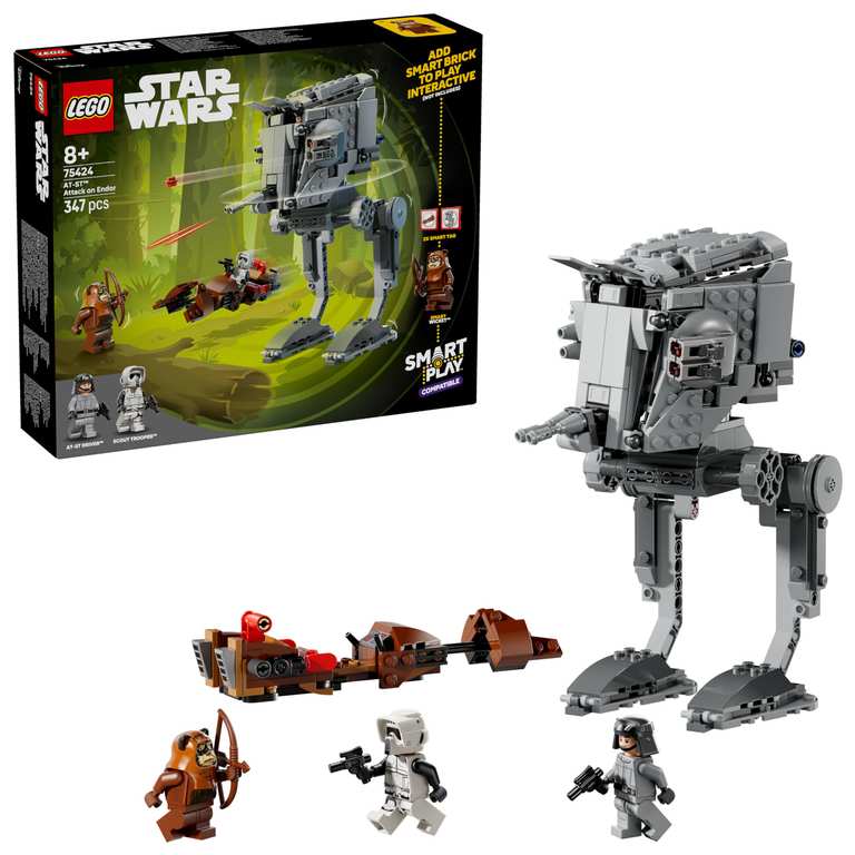 Lego Star Wars 75424 SMART Play: AT-ST Attack on Endor - Compatible Interactive Toy Set incl. 2 Smart Tags
