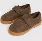 Infant Brown Faux Suede Apron Seam Shoes (All sizes available) + free click & collect