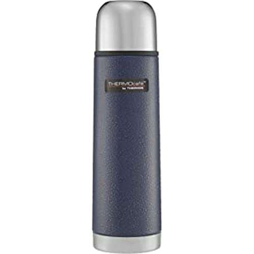 Thermos 170694 ThermoCafé Stainless Steel Flask, Hammertone Blue, 1L