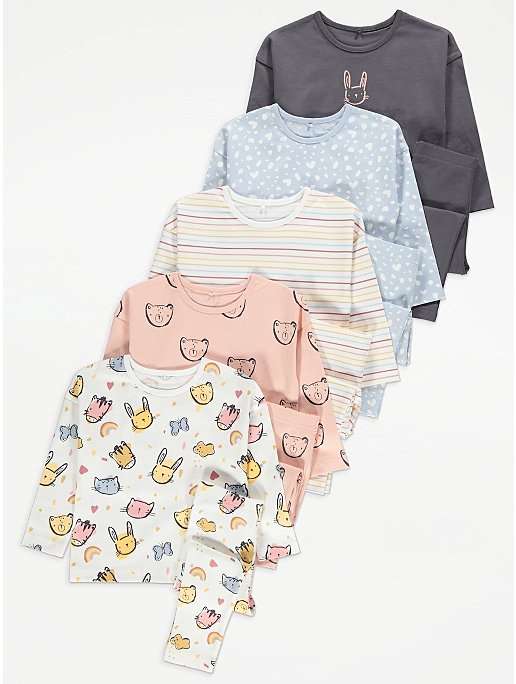 Kid’s 100% cotton Assorted Animal Top and Leggings Set 10 Pack £15 + free click & collect @ George (Asda)
