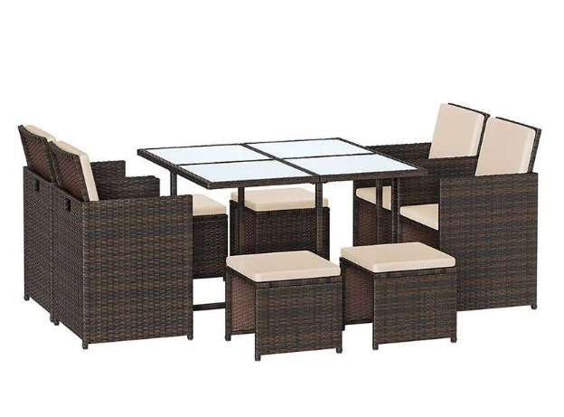 SONGMICS 9 Piece PE Rattan Outdoor Furniture Set - £299 Delivered with Code @ Songmics