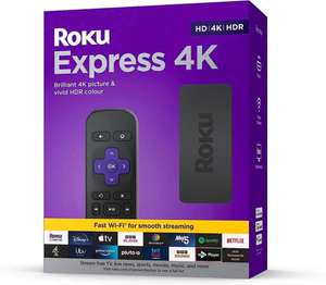 Roku Express 4K | HD/4K/HDR Streaming Media Player Black - Free C&C