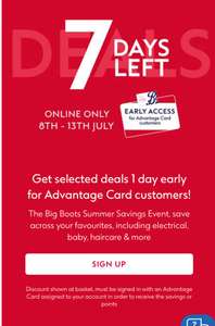 The Boots Summer Saving Event on Electrical, haircare, Baby, No7 etc 1Day Early access on 7 July For Advantage Card Customers @ Boots
