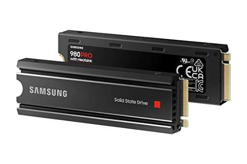 Samsung 980 PRO SSD with Heatsink 1TB PCIe Gen 4 NVMe M.2 Internal Solid State Hard Drive PS5 Compatible - £79.99 @ Amazon