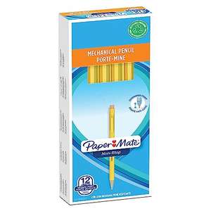 Paper Mate Non-Stop Mechanical Pencil | 0.7mm | HB 2 | Yellow Barrel | 12 Count