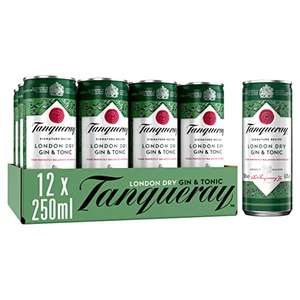Tanqueray London Dry Gin & Tonic 12 x 250ml Pre-Mixed Cans