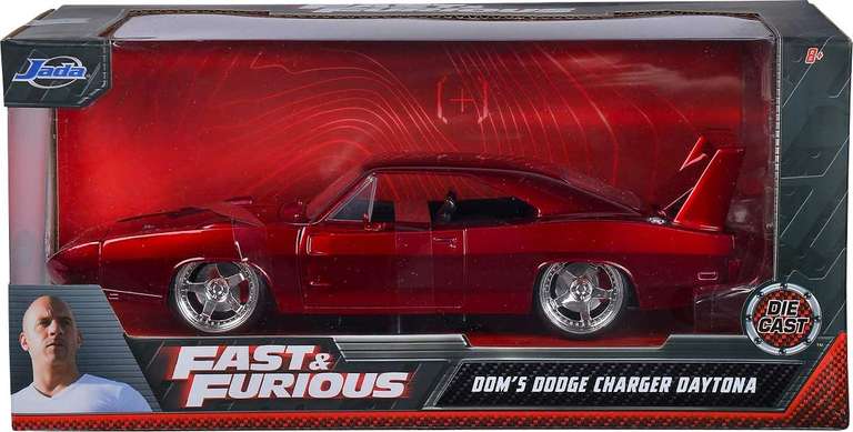 Jada Fast and Furious Dom's Dodge Charger Daytona 1969 Red 1/24 Scale