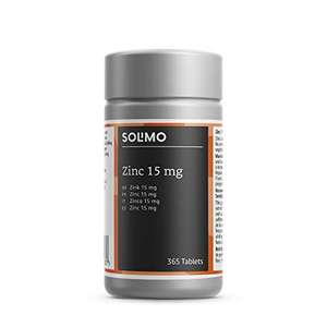 Amazon Brand - Solimo Zinc 15mg Food Supplement, 365 Tablets - £4.40 @ Amazon