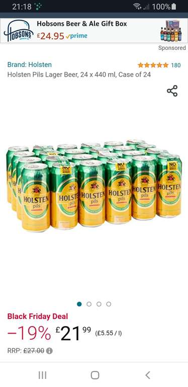 Holsten Pils Lager Beer, 24 x 440 ml, Case of 24 - £21.99 @ Amazon