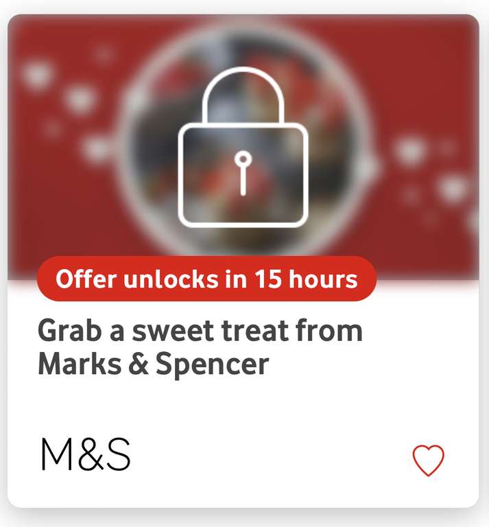Grab a sweet treat from Marks & Spencer £3 Gift Card 23/02/2024 Vodafone Veryme