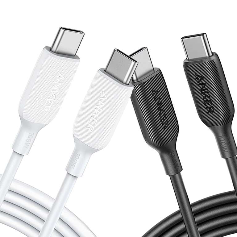 Anker 6ft USB C to USB C 100W Fast Charging Charger Cable - White £6.99 / Black £7.49 @ AnkerDirect / Amazon