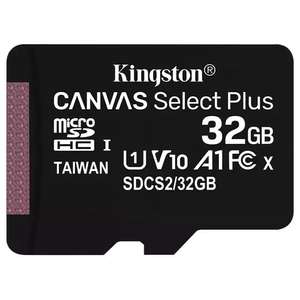 Kingston 32GB Canvas Select Plus Micro SD Card (SDHC) A1 C10 - 100MB/s £5.45 @ MyMemory