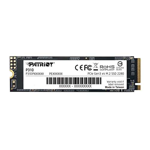 Patriot P310 480GB Internal SSD - NVMe PCIe M.2 Gen3 x 4 - Low-Power Consumption Solid State Drive - Sold & Dispatched by Ebuyer