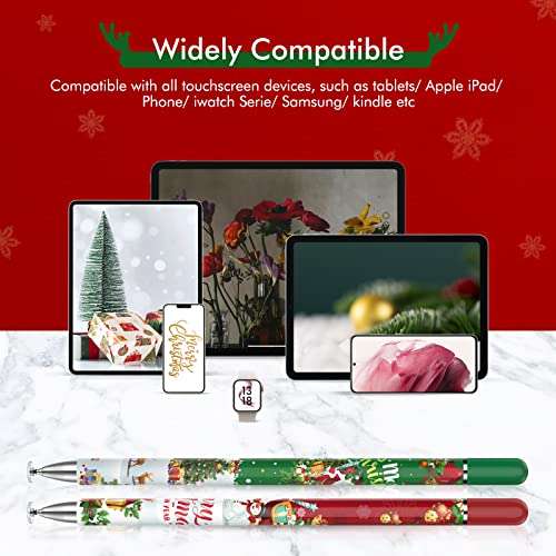 Mixoo 2-in-1 Stylus Pens for Touch Screens, 2-Pack Christmas Style Stylus with Magnetic Cap - £7.99 w/ code, sold by Week eight uk @ Amazon