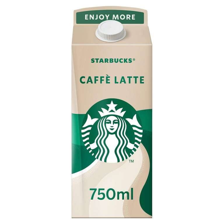 Starbucks 750ml Caffe Latte / Caramel Macchiato £2.50 Nectar price at Sainsbury's