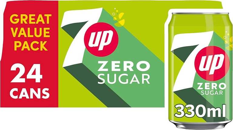7UP Zero Lemon & Lime Cans 24 x 330ml - £6.65 / £5.95 S&S